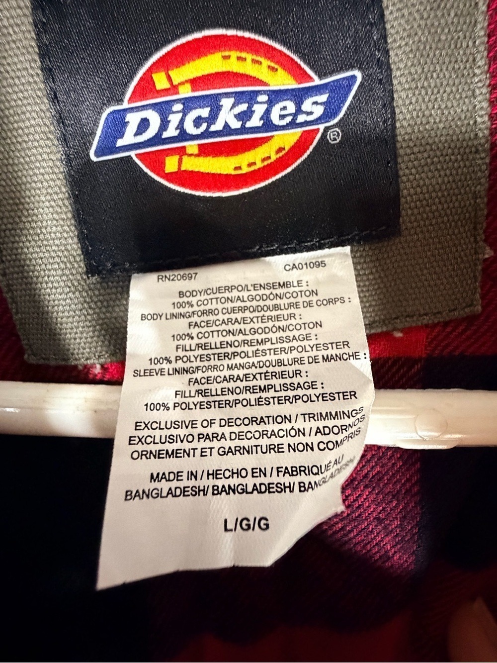 Dickies Men's Large Canvas Shirt Jacket Quilted Flannel Lined - Picture 2 of 7